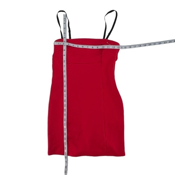 Forever 21 Red Adjustable Spaghetti Strap Mini Dress Size Medium Women’s - Picture 4 of 5